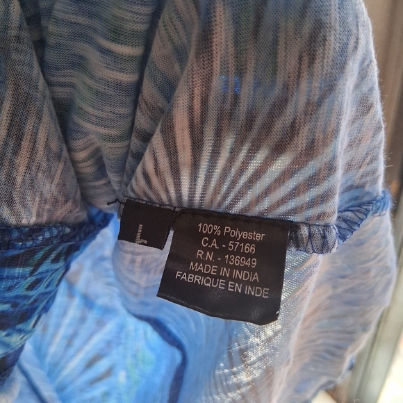 Blue Vacation Resort Tropical Button Up 3/4 Sleeves Large Tango Mango (6) Casual - Picture 5 of 5